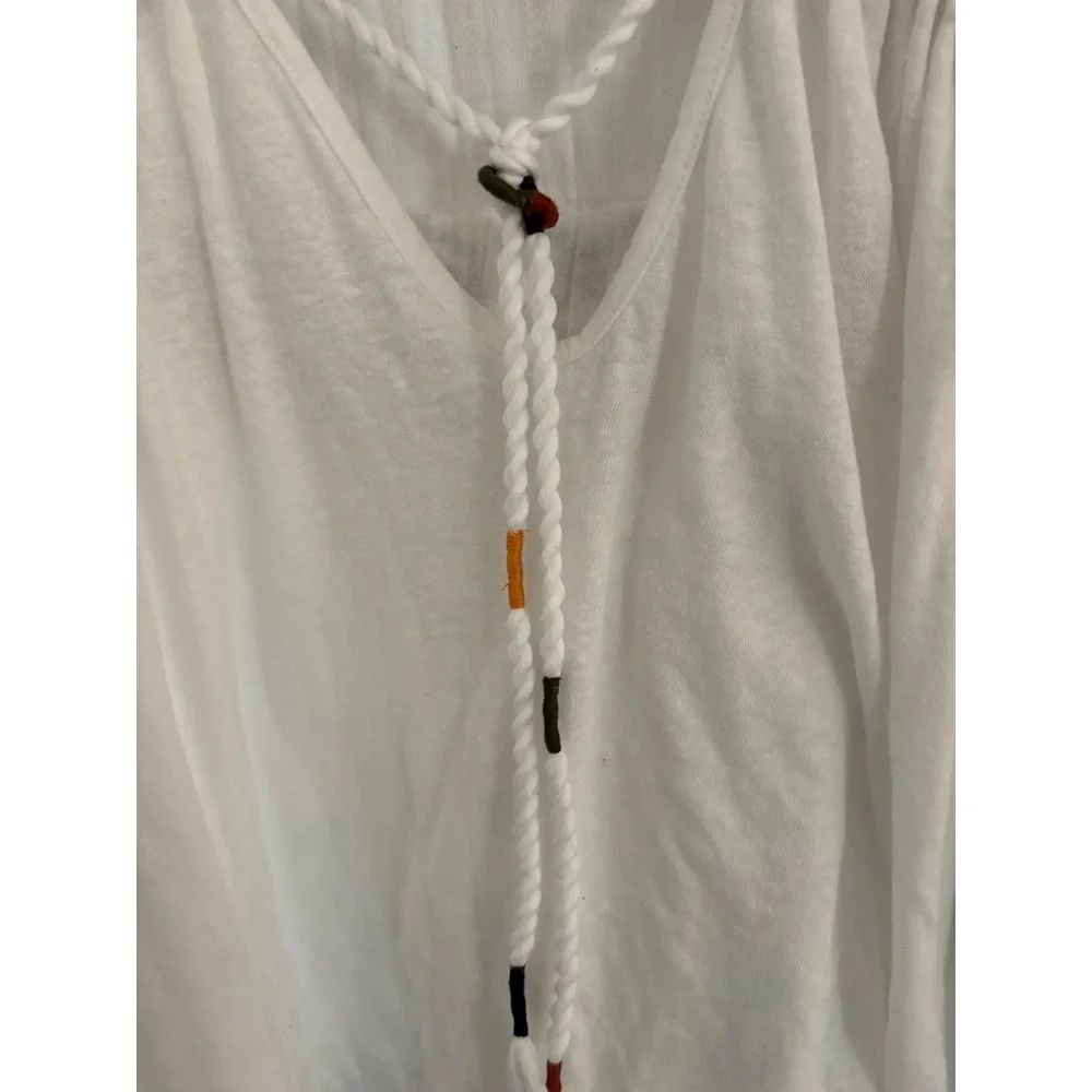 Free People Market Embroidered Top White XS